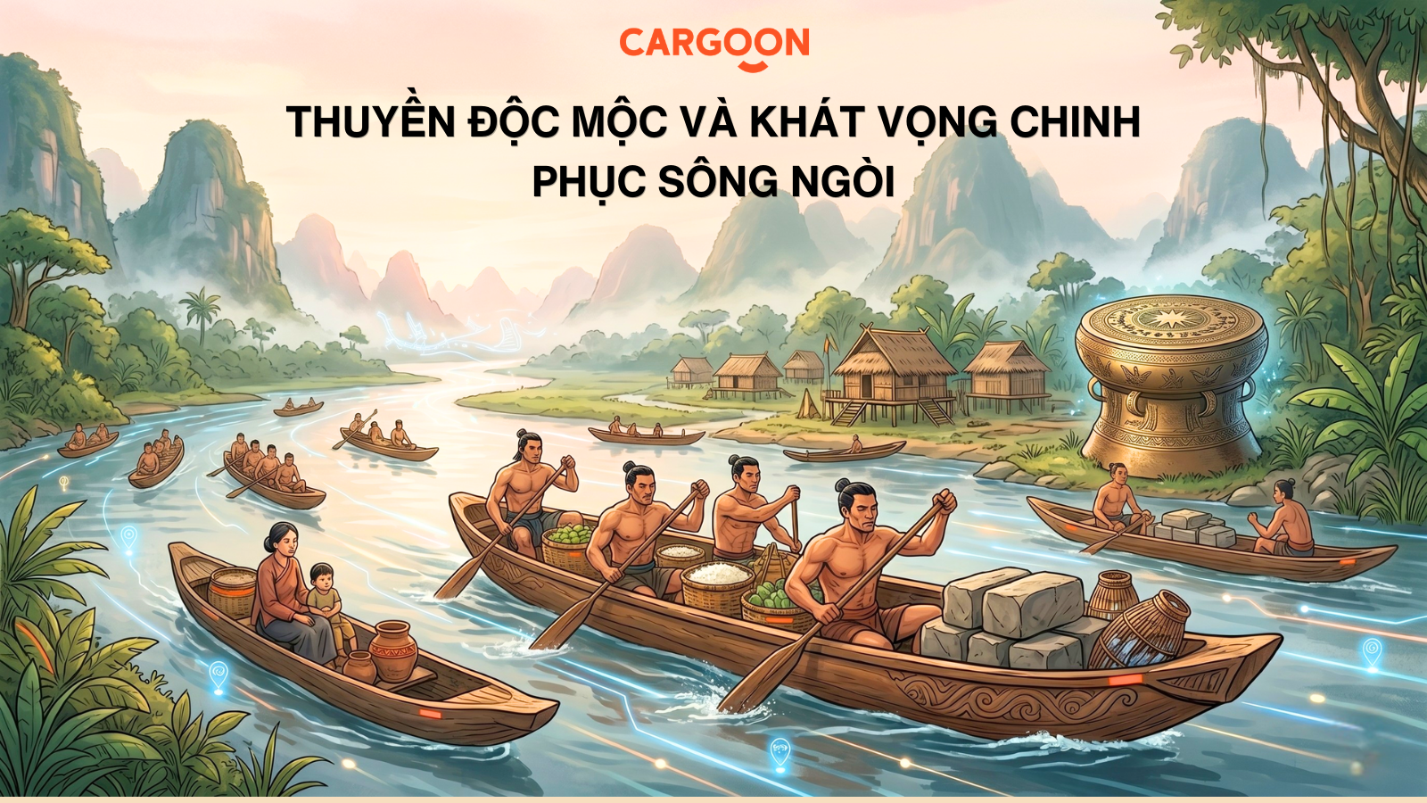 thuyền độc mỗ và khát vọng chinh phục sông ngồi thời Cha ông